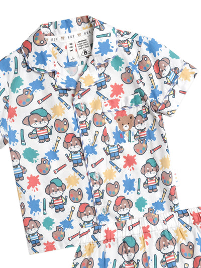 Huxbaby - Parisian Painter Pup PJs - HB9172S25 Short Sleeve Pyjamas Huxbaby 