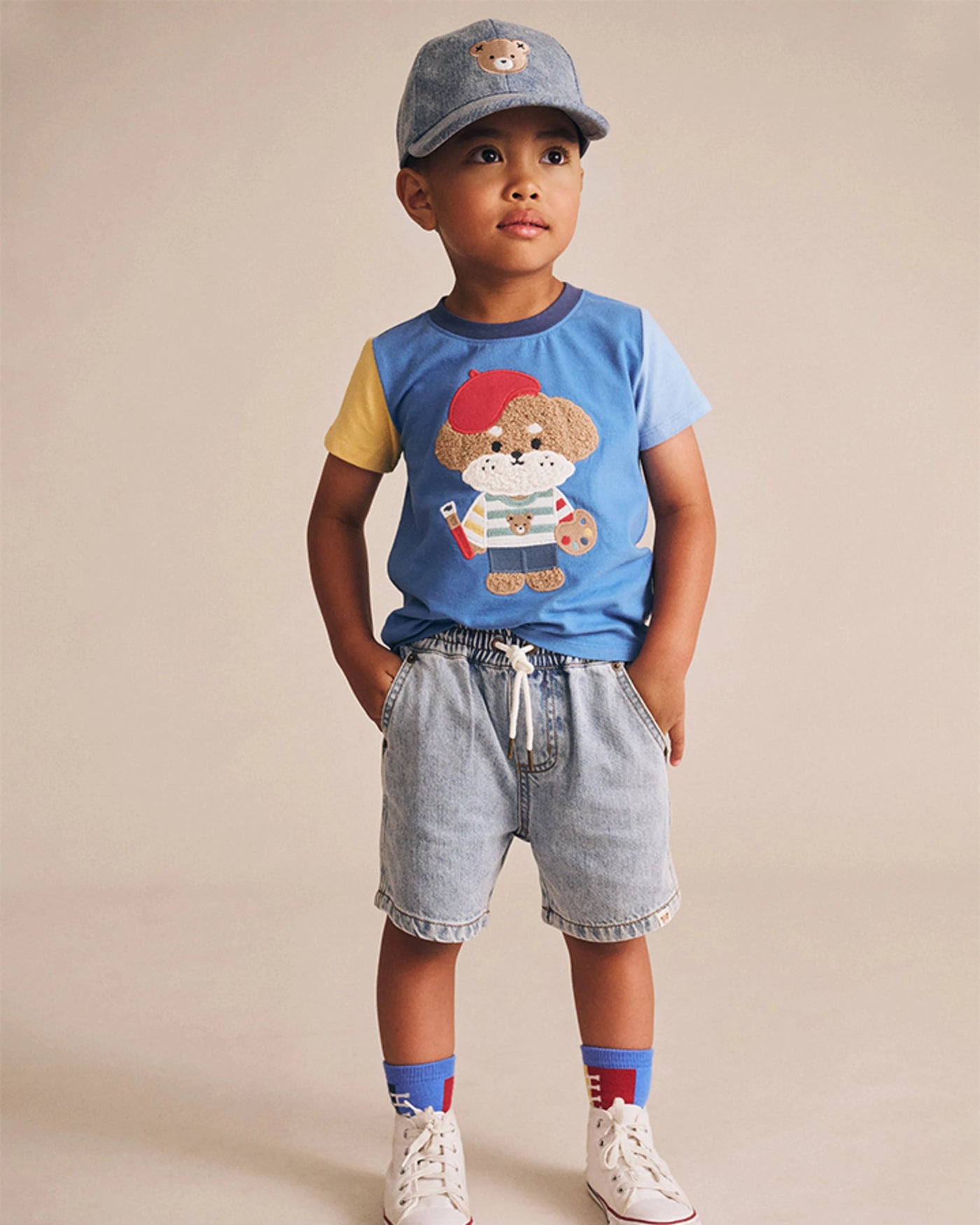 Huxbaby - Parisian Painter Pup Tee - HB2267S25 Short Sleeve T-Shirt Huxbaby 