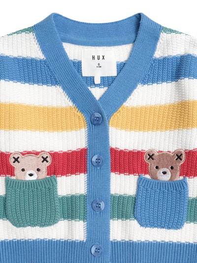 Huxbaby - Peekaboo Hux Stripe Knit Cardi - HB5072S25 Cardigan Huxbaby 