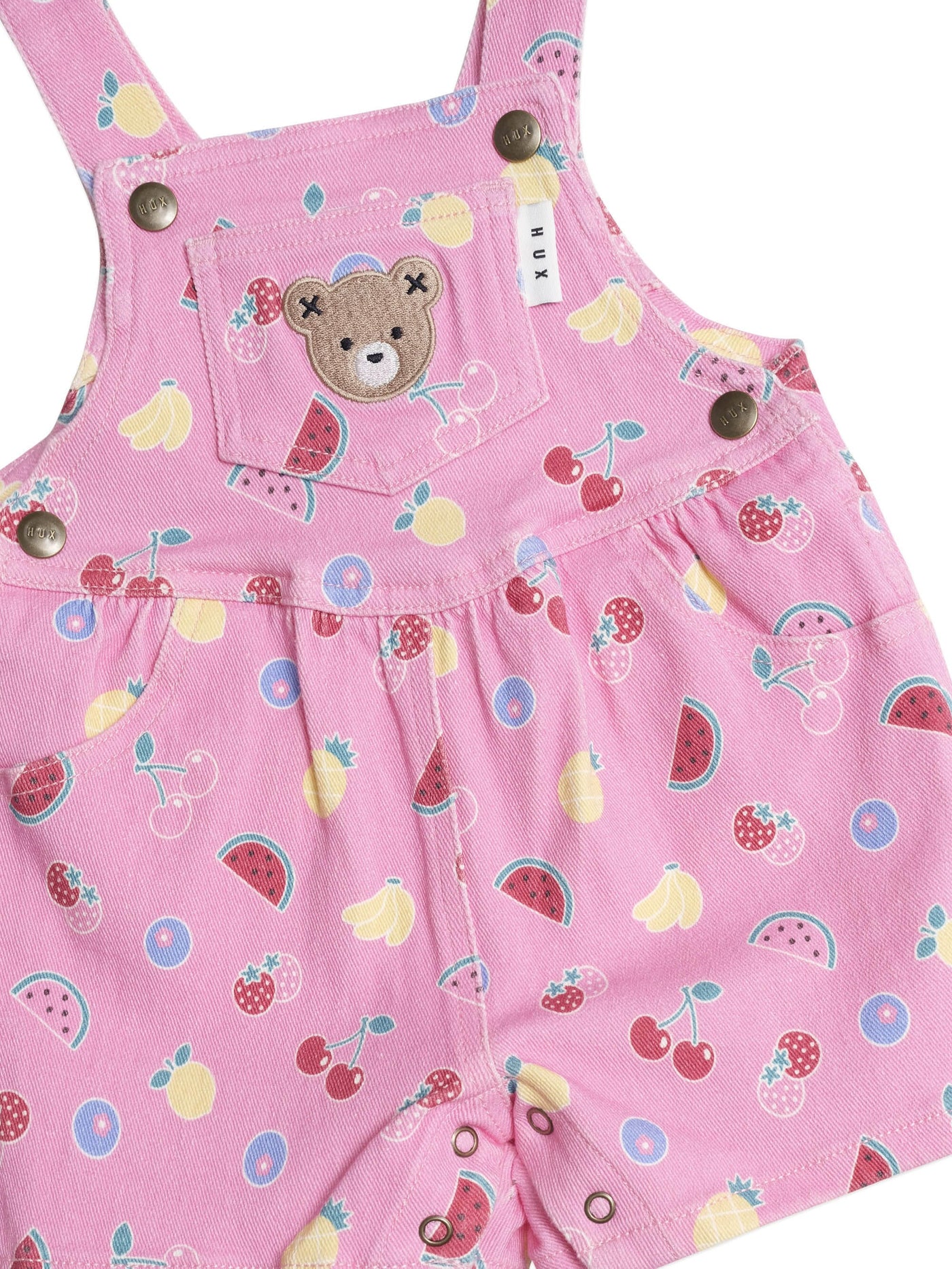Huxbaby - Pink Fruit Emoji Short Overalls - HB0041S25 Overalls Huxbaby 