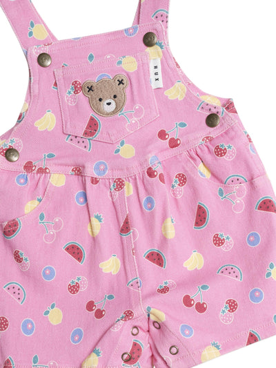 Huxbaby - Pink Fruit Emoji Short Overalls - HB0041S25 Overalls Huxbaby 