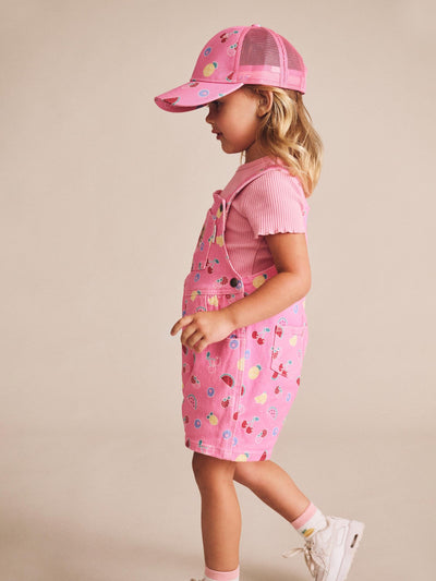 Huxbaby - Pink Fruit Emoji Short Overalls - HB0041S25 Overalls Huxbaby 
