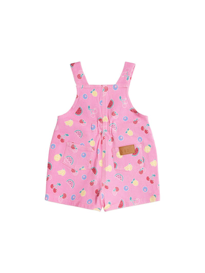 Huxbaby - Pink Fruit Emoji Short Overalls - HB0041S25 Overalls Huxbaby 