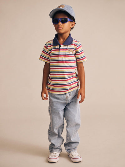 Huxbaby - Polo Tee Vintage Stripe - HB2123S25 Short Sleeve Shirt Huxbaby 