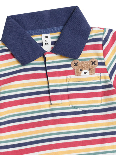 Huxbaby - Polo Tee Vintage Stripe - HB2123S25 Short Sleeve Shirt Huxbaby 