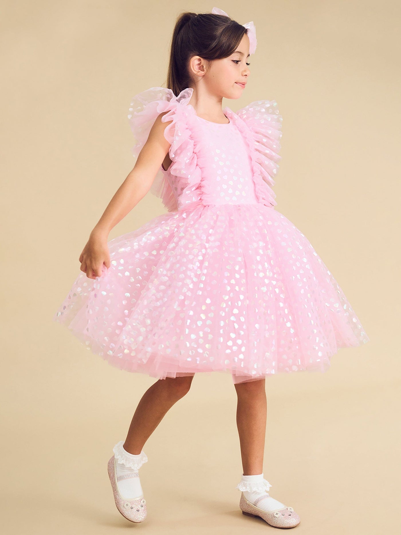 Huxbaby - Princess Glitter Hearts Dress - HB1282S24 Tutu Dress Huxbaby 