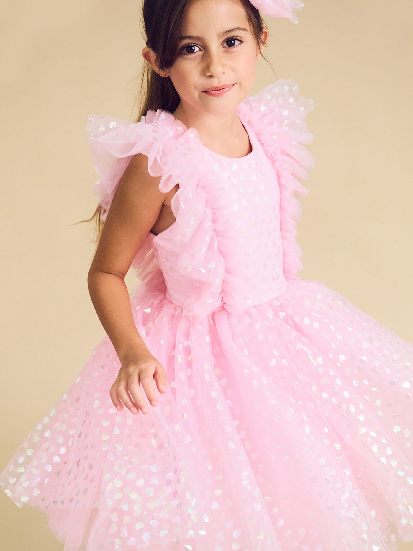 Huxbaby - Princess Glitter Hearts Dress - HB1282S24 Tutu Dress Huxbaby 