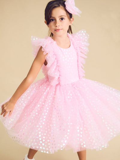 Huxbaby - Princess Glitter Hearts Dress - HB1282S24 Tutu Dress Huxbaby 