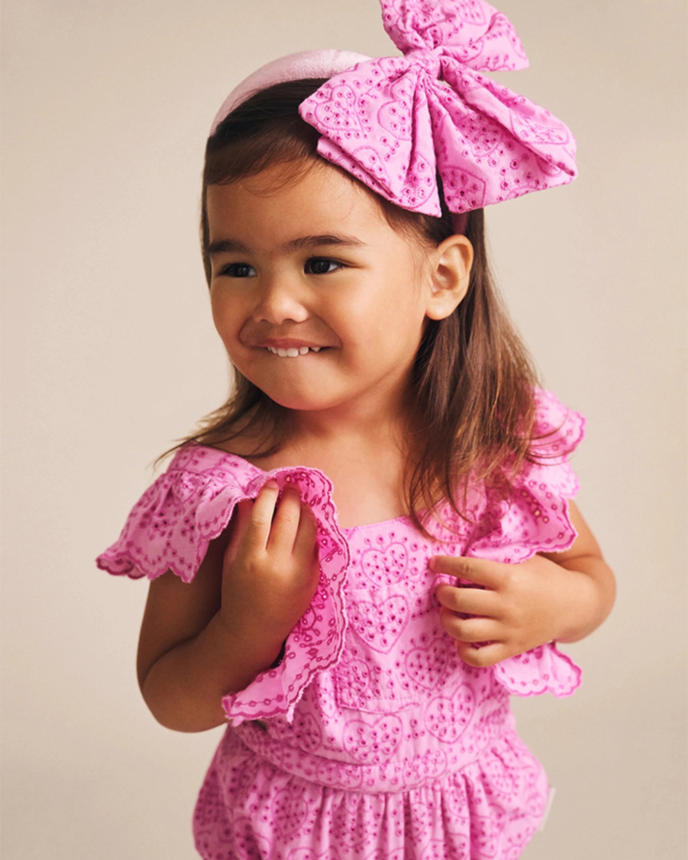 Huxbaby - Pussybow Broderie Headband - HB8237S25 Headband Huxbaby 