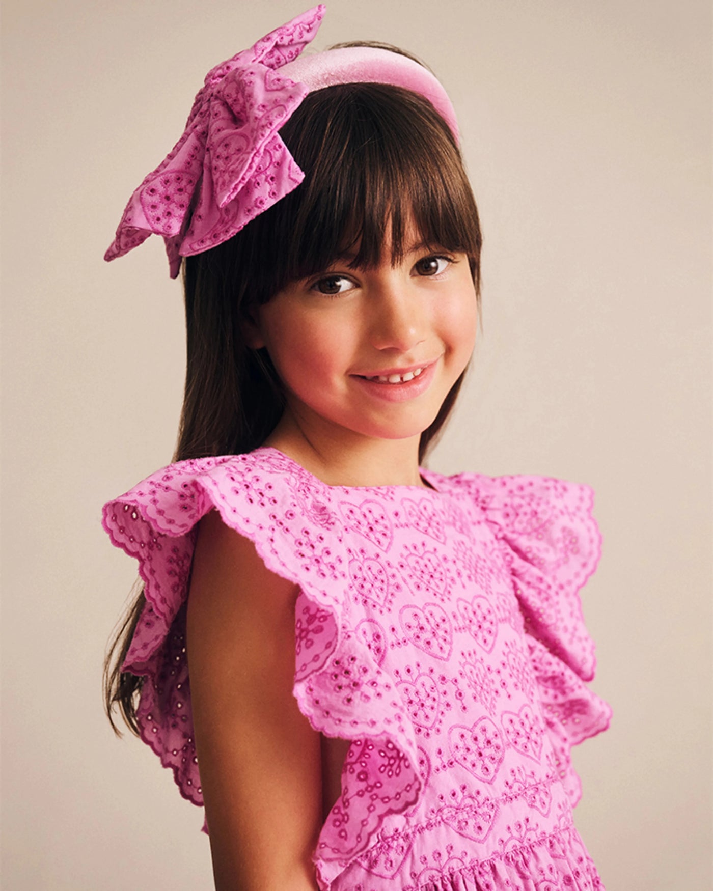 Huxbaby - Pussybow Broderie Headband - HB8237S25 Headband Huxbaby 