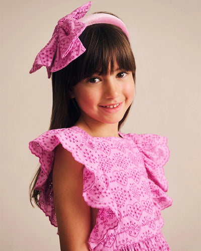 Huxbaby - Pussybow Broderie Headband - HB8237S25 Headband Huxbaby 