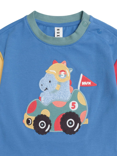 Huxbaby - Racer Dino Boxy Tee - HB2119S25 Short Sleeve T-Shirt Huxbaby 