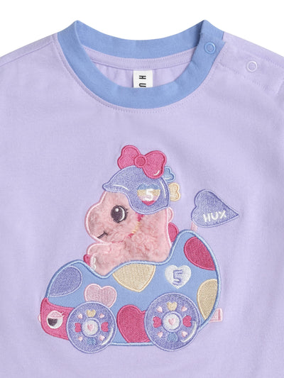 Huxbaby - Racer Dino Boxy Tee Pastel - HB2103S25 Short Sleeve T-Shirt Huxbaby 