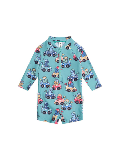 Huxbaby - Racer Dino Swimsuit Shortie - HB7188S25 One-Piece Swimsuit Huxbaby 