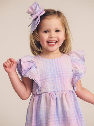 Huxbaby - Rainbow Check Frill Dress - HB1307W25 Short Sleeve Dress Huxbaby 