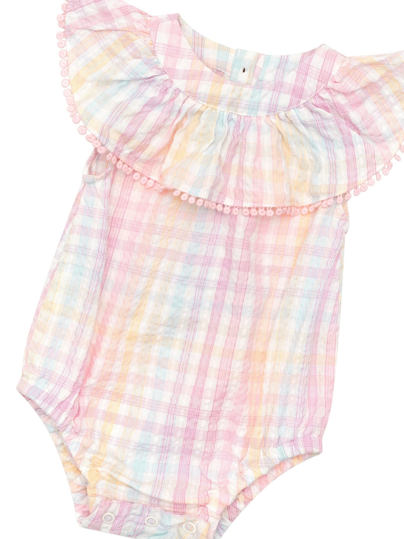 Huxbaby - Rainbow Check Frill Onesie - HB0216S24 Onesie Huxbaby 