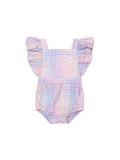 Huxbaby - Rainbow Check Frill Playsuit - HB0206W25 Playsuit Huxbaby 