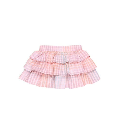 Huxbaby - Rainbow Check Frill Skirt - HB1149W24
