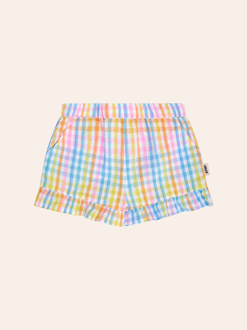 Huxbaby - Rainbow Check Lace Frill Skort | Rainbow Check - PREORDER
