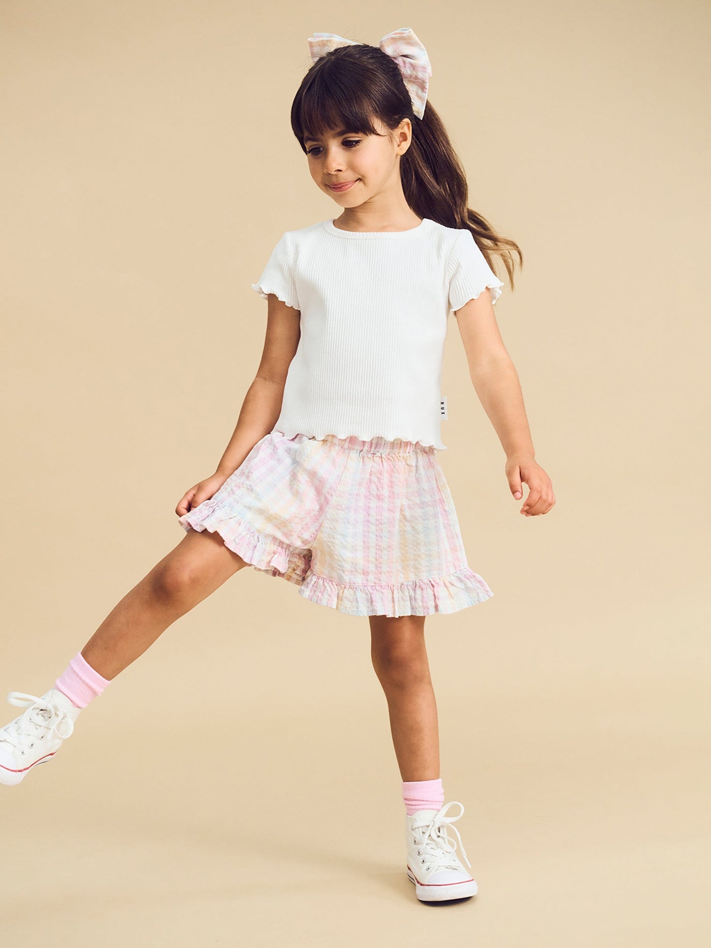 Huxbaby - Rainbow Check Skort - HB6226S24 Shorts Huxbaby 