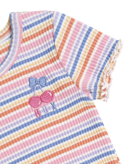Huxbaby - Rainbow Rib Tee - HB2089S25 Short Sleeve T-Shirt Huxbaby 