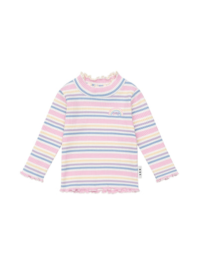 Huxbaby - Rainbow Stripe Rib Skivvy - HB2212W25 Long Sleeve Top Huxbaby 