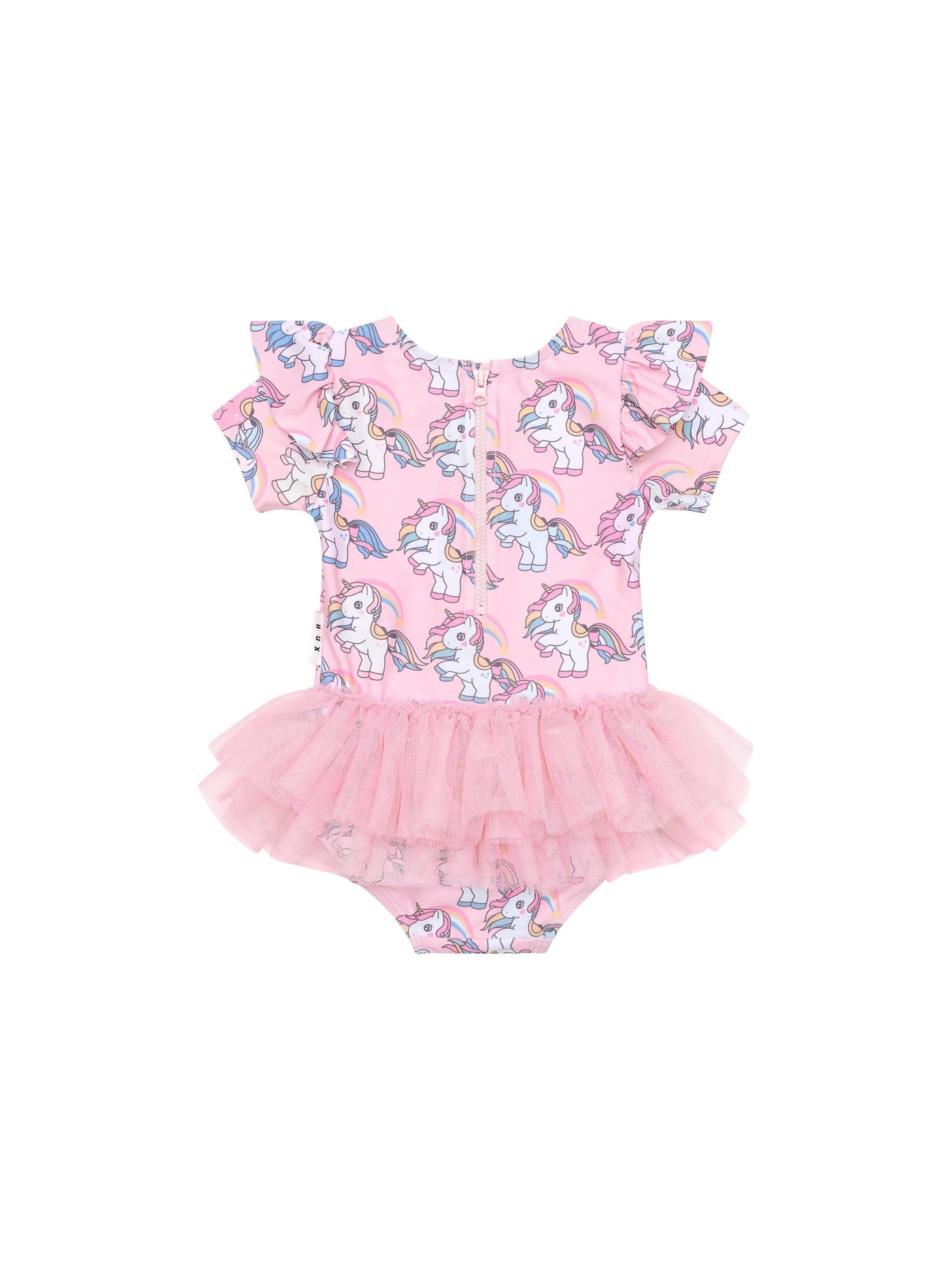 Huxbaby - Rainbow Unicorn Frill Ballet Swimsuit - HB7174S24 One-Piece Swimsuit Huxbaby 