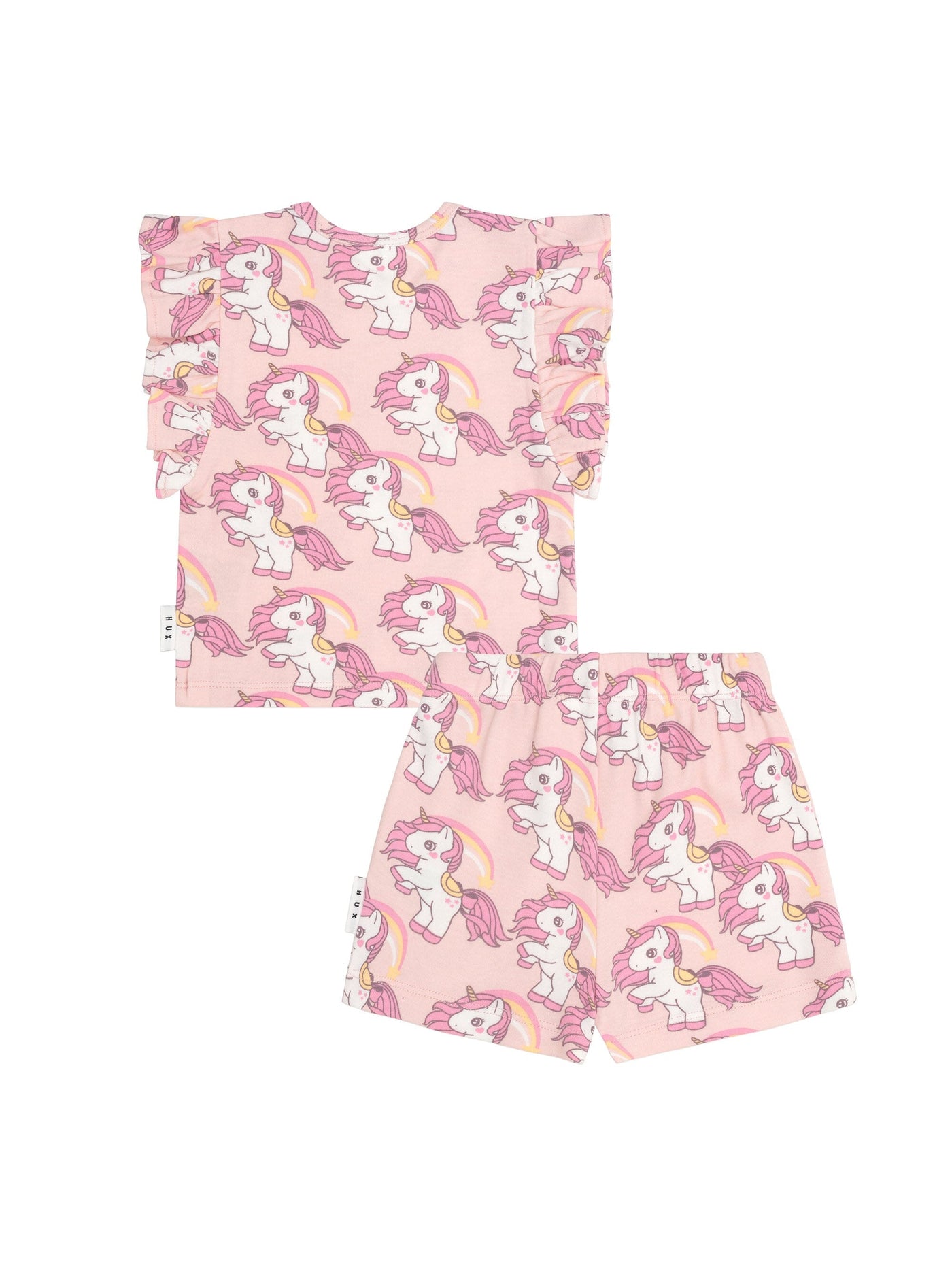 Huxbaby - Rainbow Unicorn Frill Pj Set - HB9114S24 Short Sleeve Pyjamas Huxbaby 