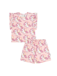 Huxbaby - Rainbow Unicorn Frill Pj Set - HB9114S24