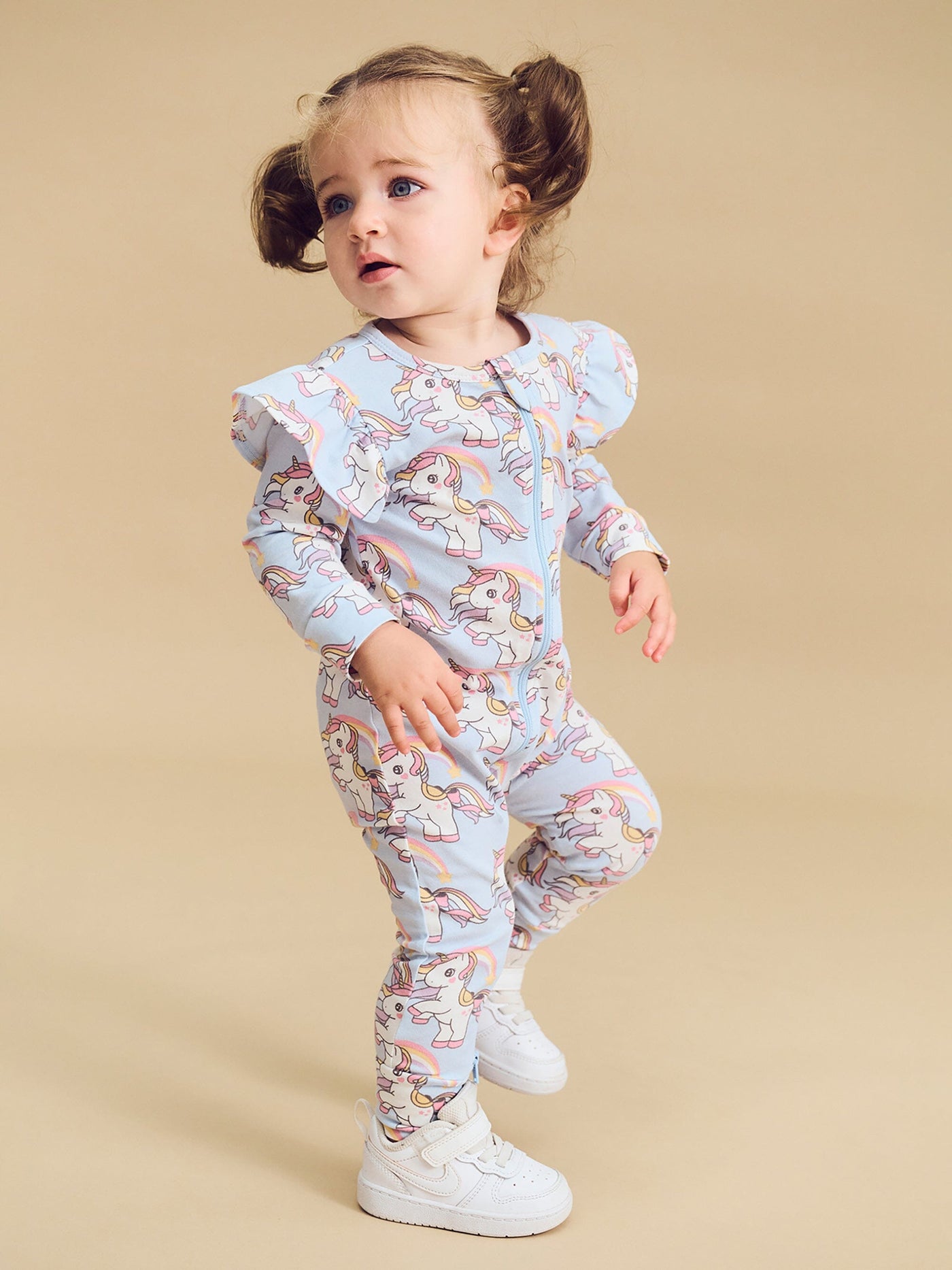 Huxbaby - Rainbow Unicorn Frill Romper - HB0098S24 Romper Huxbaby 