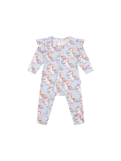 Huxbaby - Rainbow Unicorn Frill Romper - HB0098S24 Romper Huxbaby 