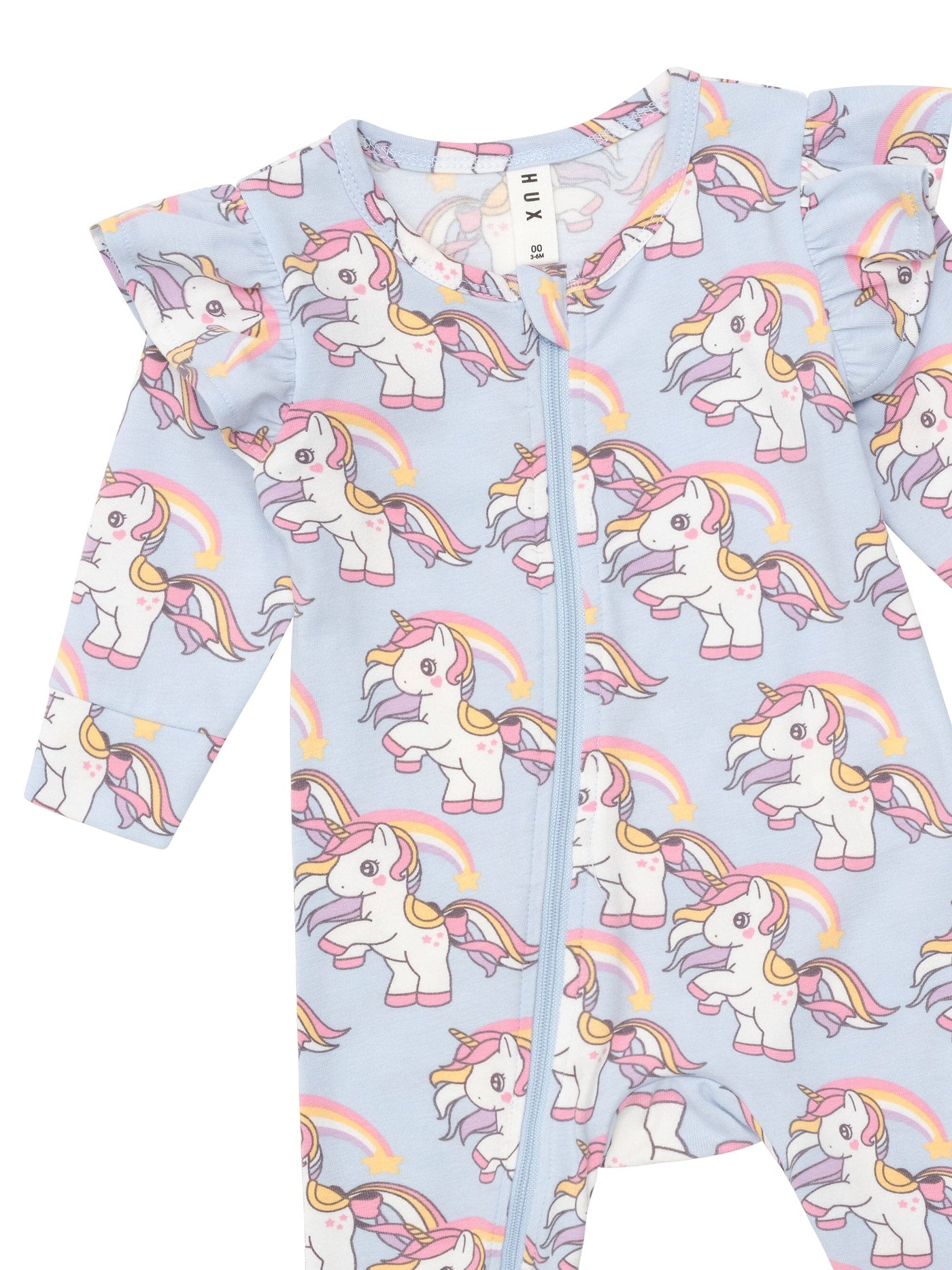 Huxbaby - Rainbow Unicorn Frill Romper - HB0098S24 Romper Huxbaby 