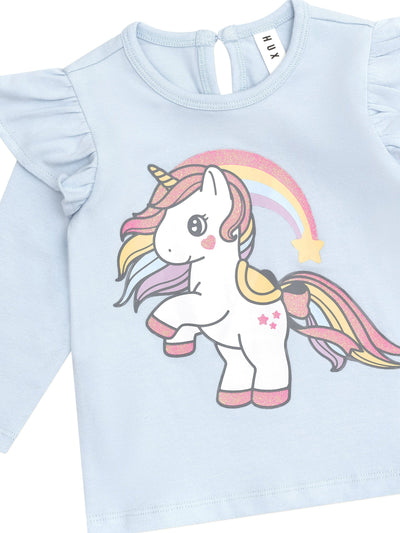 Huxbaby - Rainbow Unicorn Frill Top - HB2103S24 Long Sleeve Top Huxbaby 