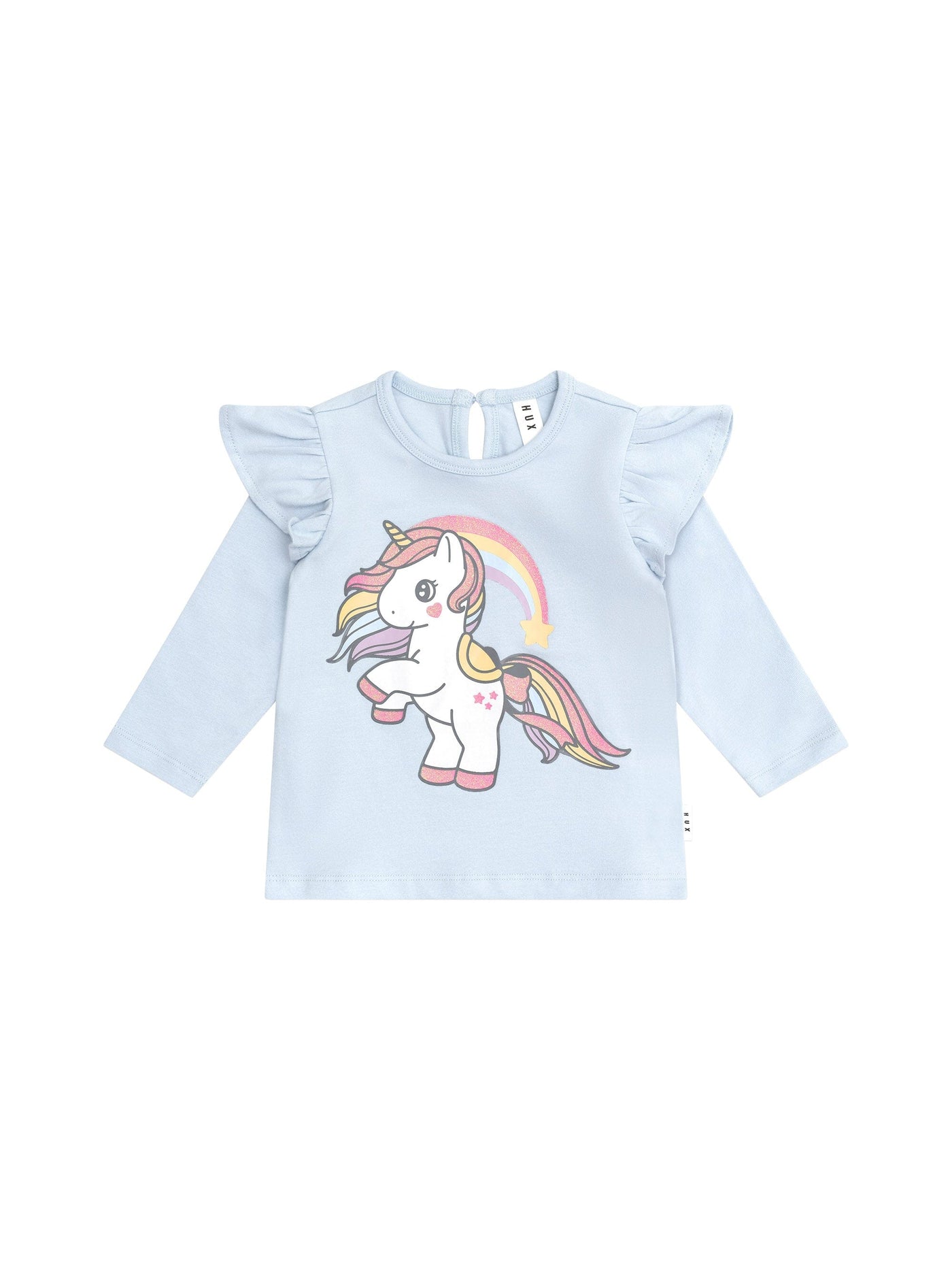 Huxbaby - Rainbow Unicorn Frill Top - HB2103S24 Long Sleeve Top Huxbaby 