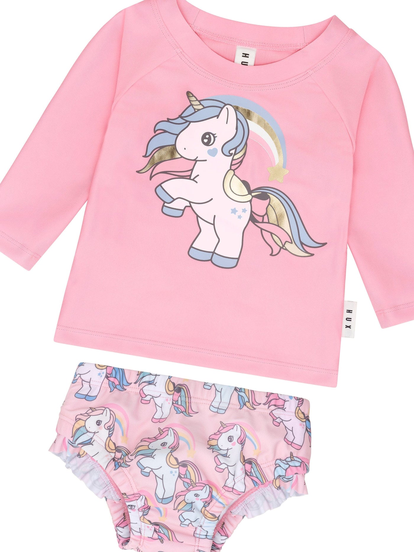 Huxbaby - Rainbow Unicorn Swim Set - HB7171S24 Two-Piece Swimsuit Huxbaby 