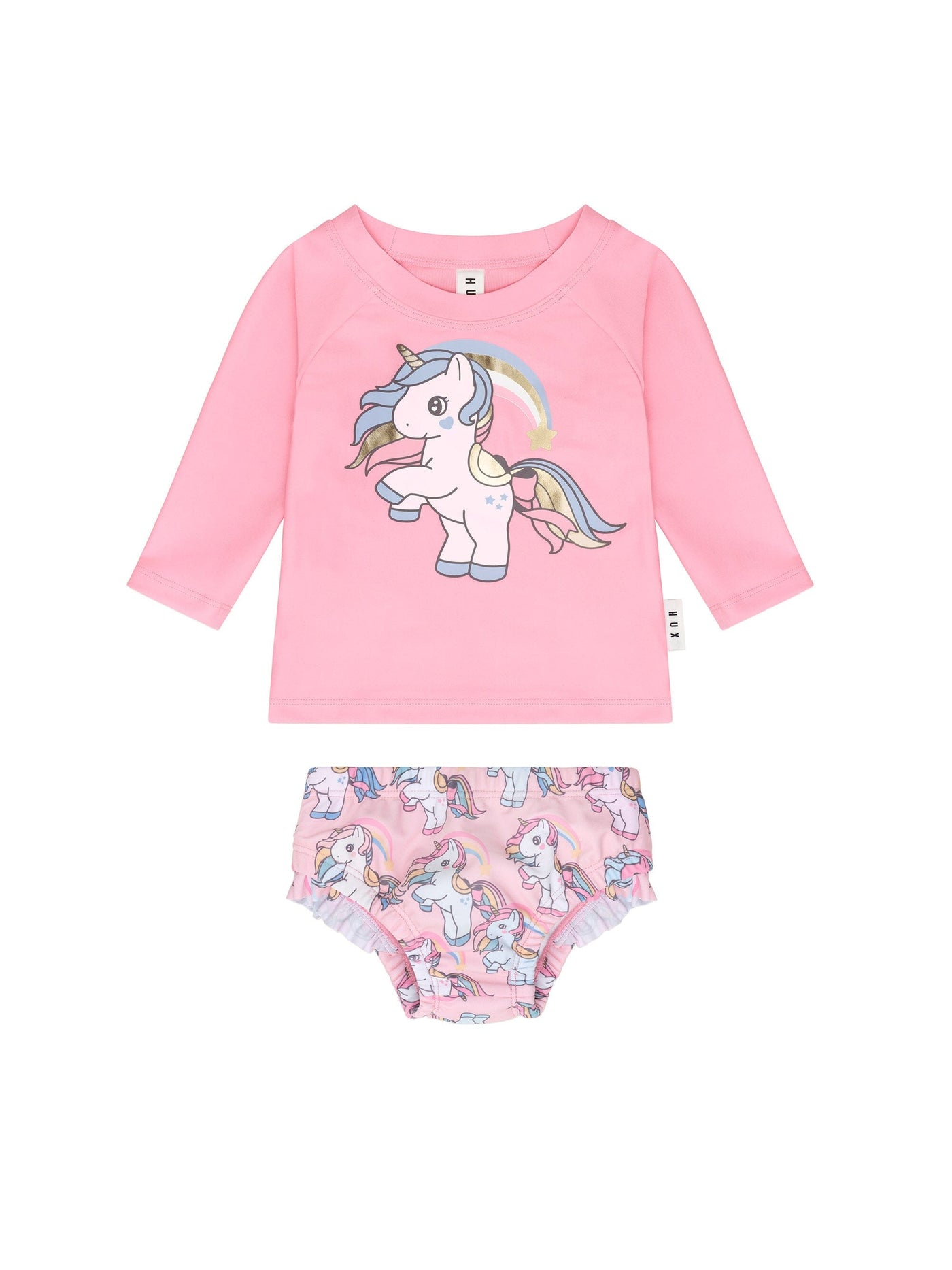 Huxbaby - Rainbow Unicorn Swim Set - HB7171S24 Two-Piece Swimsuit Huxbaby 