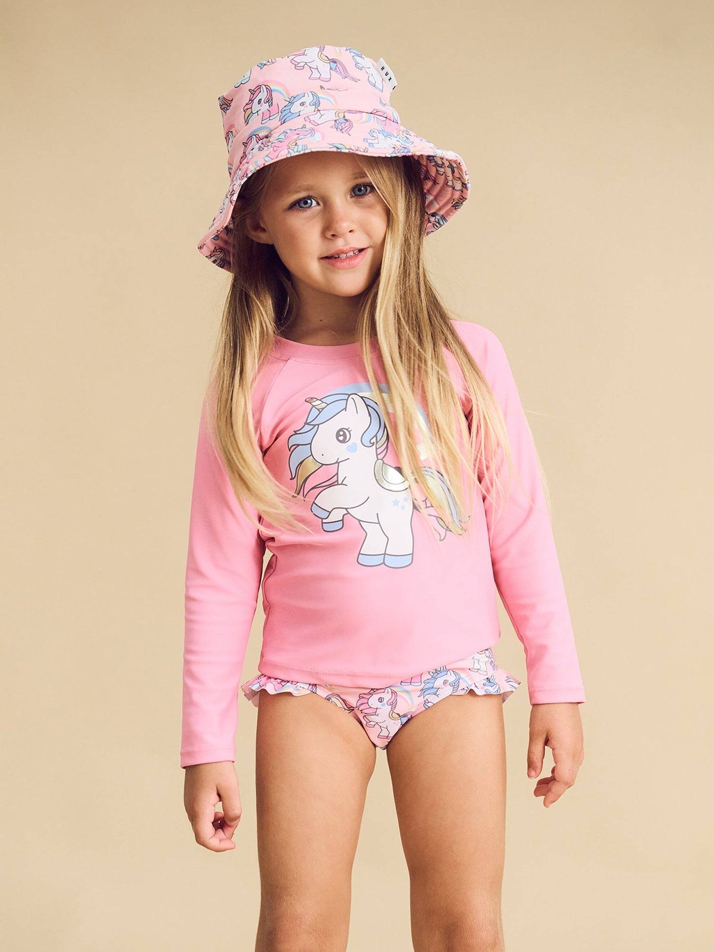 Huxbaby - Rainbow Unicorn Swim Set - HB7171S24 Two-Piece Swimsuit Huxbaby 