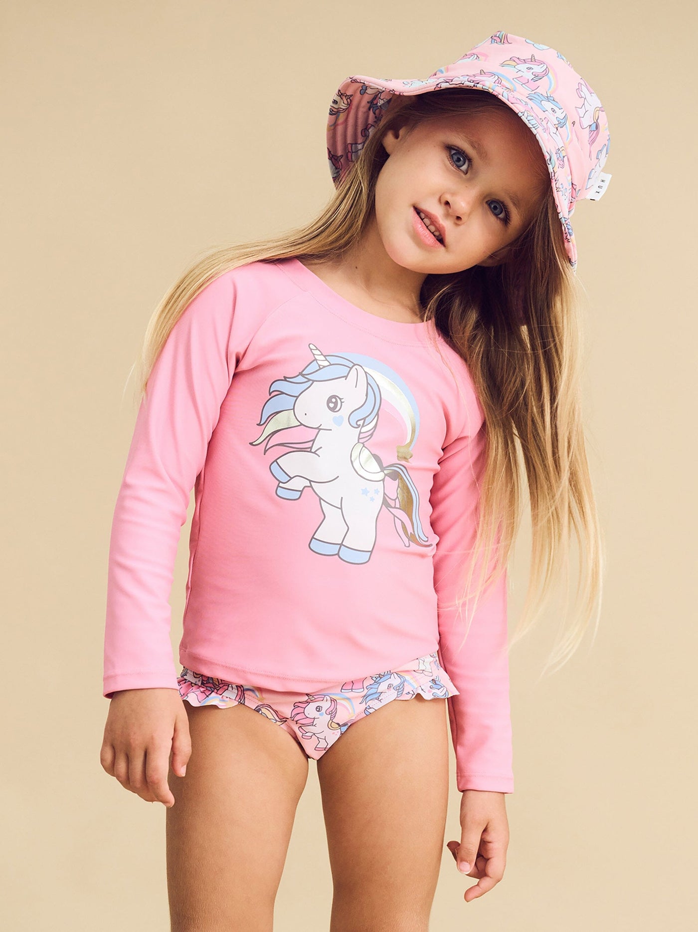 Huxbaby - Rainbow Unicorn Swim Set - HB7171S24 Two-Piece Swimsuit Huxbaby 