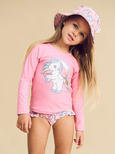 Huxbaby - Rainbow Unicorn Swim Set - HB7171S24 Two-Piece Swimsuit Huxbaby 