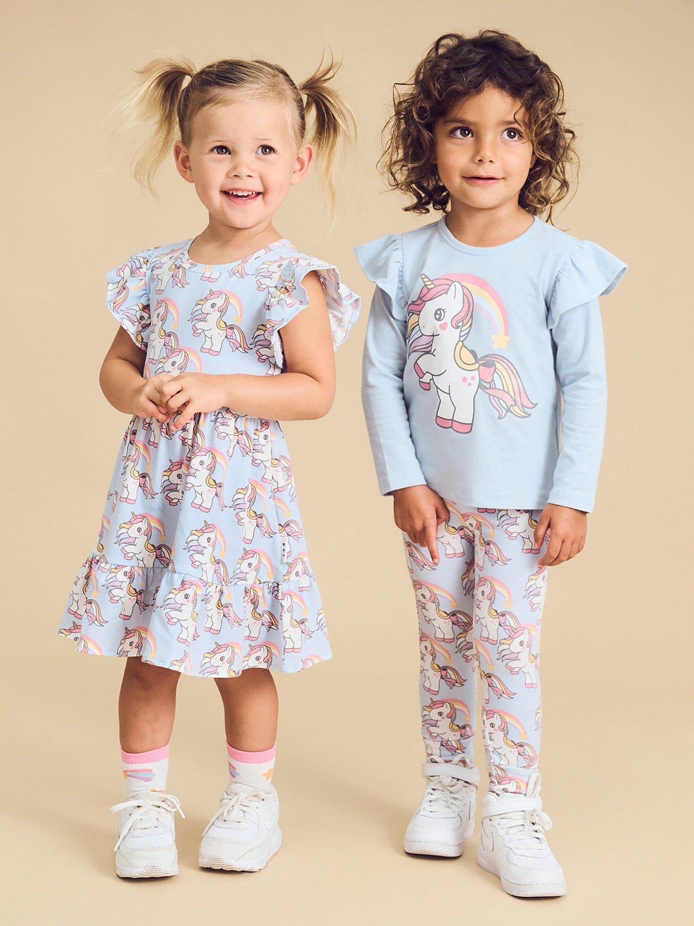 Huxbaby - Rainbow Unicorn Tier Dress - HB1097S24 Short Sleeve Dress Huxbaby 