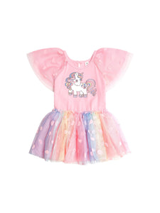 Huxbaby - Rainbow Unicorn Tulle Dress - HB1052S25