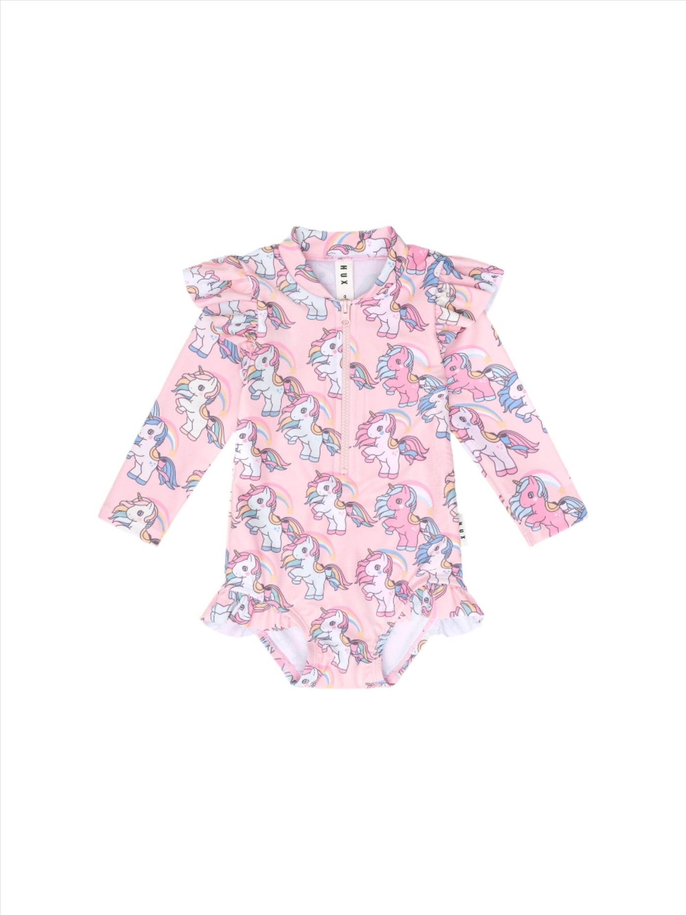 Huxbaby - Rainbow Unicorn Zip Swimsuit - HB7315S24 One-Piece Swimsuit Huxbaby 