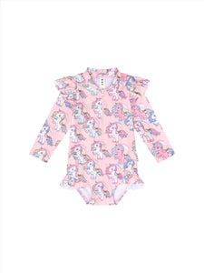 Huxbaby - Rainbow Unicorn Zip Swimsuit - HB7315S24