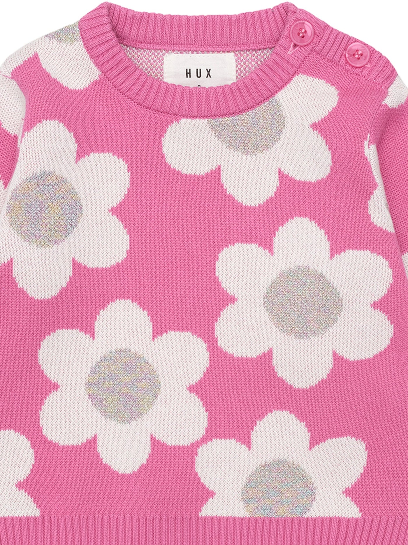 Huxbaby - Raspberry Daisy Knit Jumper - HB5174W25 Knitted Jumper Huxbaby 