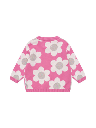 Huxbaby - Raspberry Daisy Knit Jumper - HB5174W25 Knitted Jumper Huxbaby 