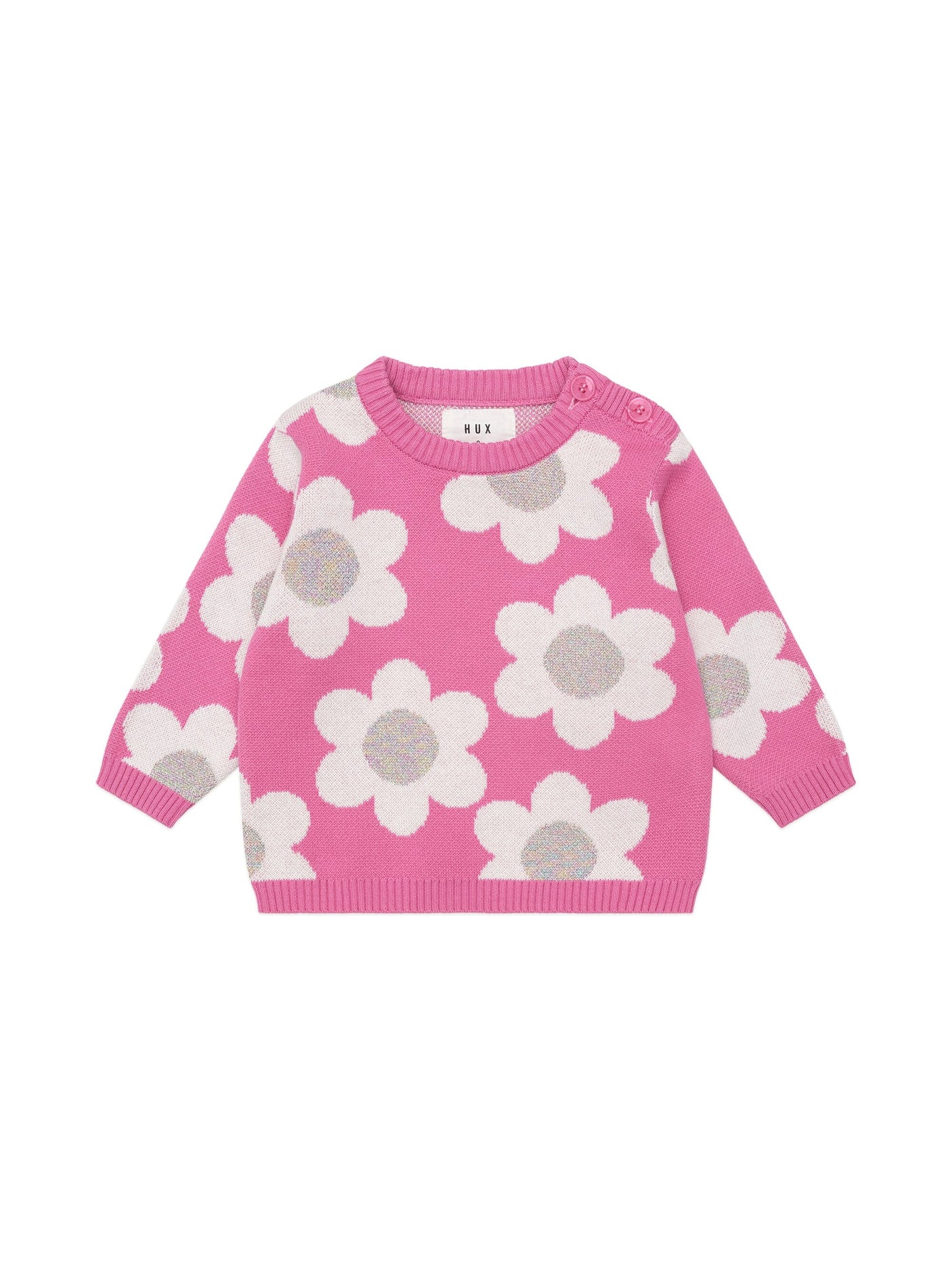 Huxbaby - Raspberry Daisy Knit Jumper - HB5174W25 Knitted Jumper Huxbaby 