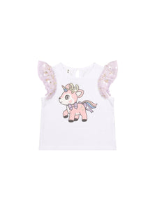 Huxbaby - Reindeer Tulle Sleeve T-Shirt - HB2303S24