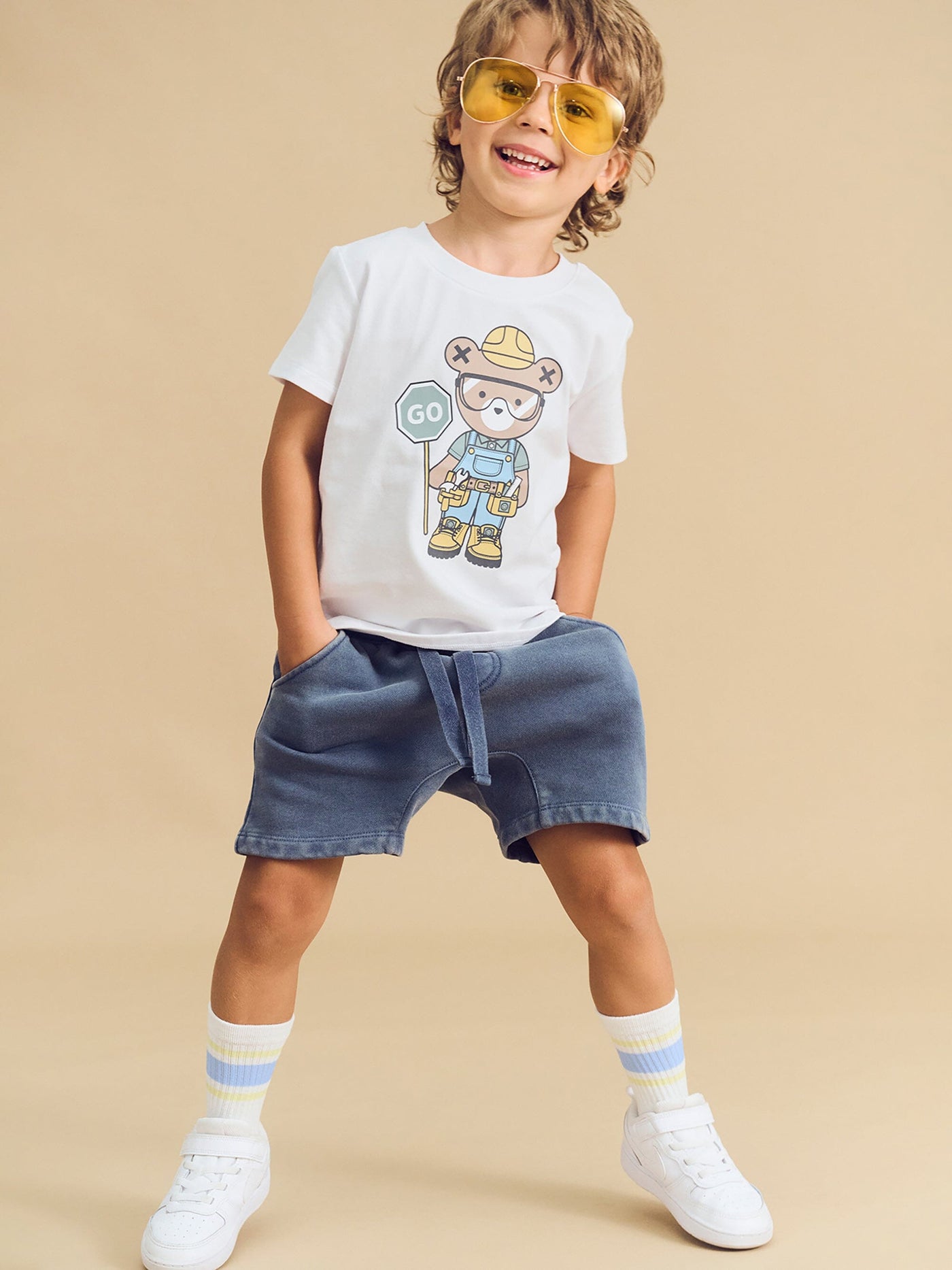 Huxbaby - Roadworks Hux T-Shirt - HB2079S24 Short Sleeve T-Shirt Huxbaby 