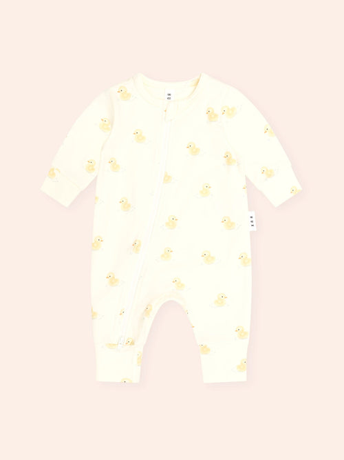 Huxbaby - Rubber Ducky Zip Romper | Butter