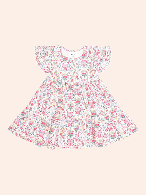Huxbaby - Scallop Floral Tiered Dress | Multi